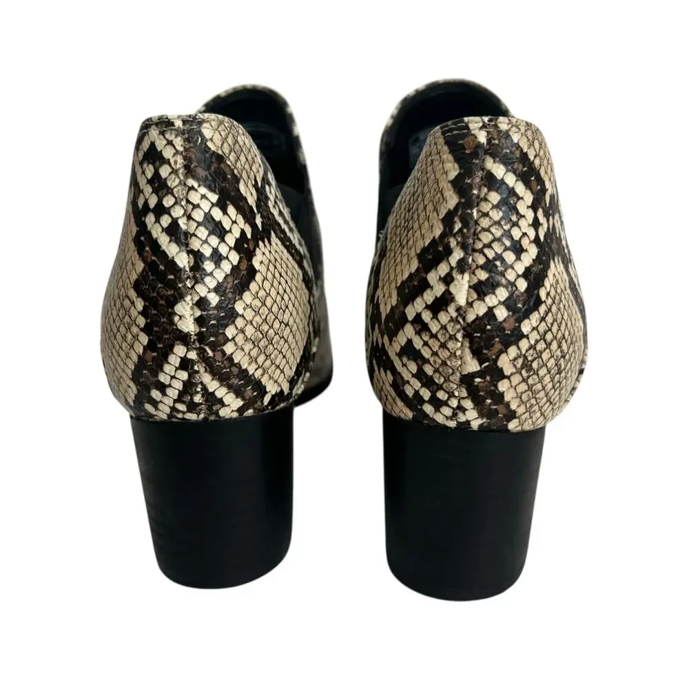 Vionic Belmont Snake Embossed Leather Ankle Booties Size 7.5